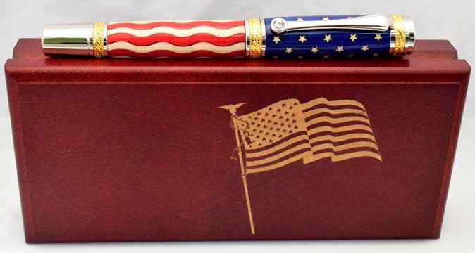 American Flag Gold Titanium Majestic Pen - AF5