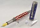 American Flag Antique Nickel Venetian Pen - AF11