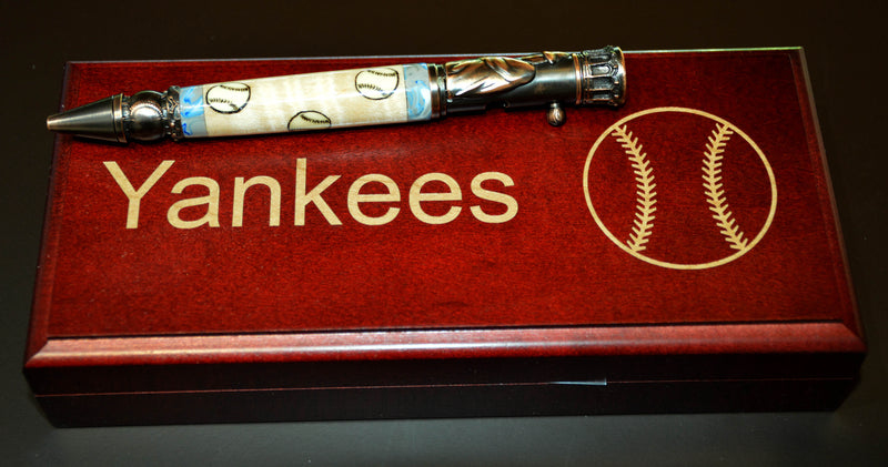 New York Yankees Baseball Inlay & Acrylic Click Pen