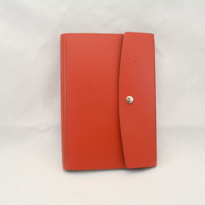 Red Recycled Italian Leather Notebook - A6 Size
