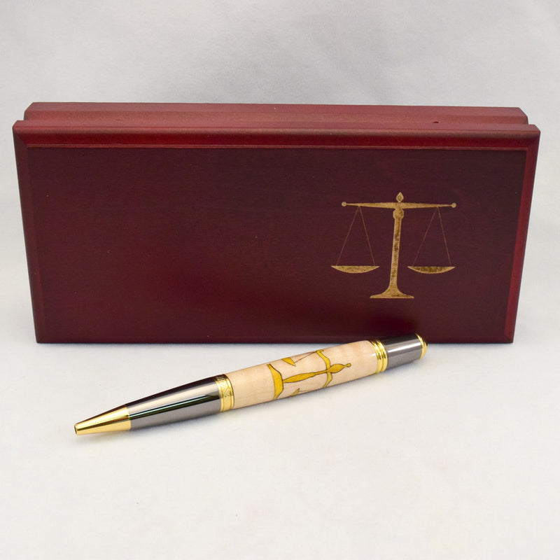 Inlay Scales Of Justice Ballpoint Twist Pen