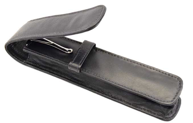 1LPH-Single Leather Pen Holder - Black