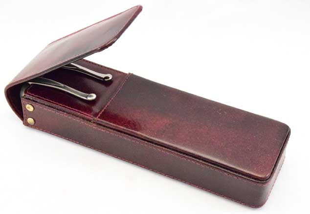 2LPH-Two Leather Pen Holder - Oxford
