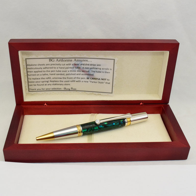 Abalone Green Squire BP Twist Pen - AB14