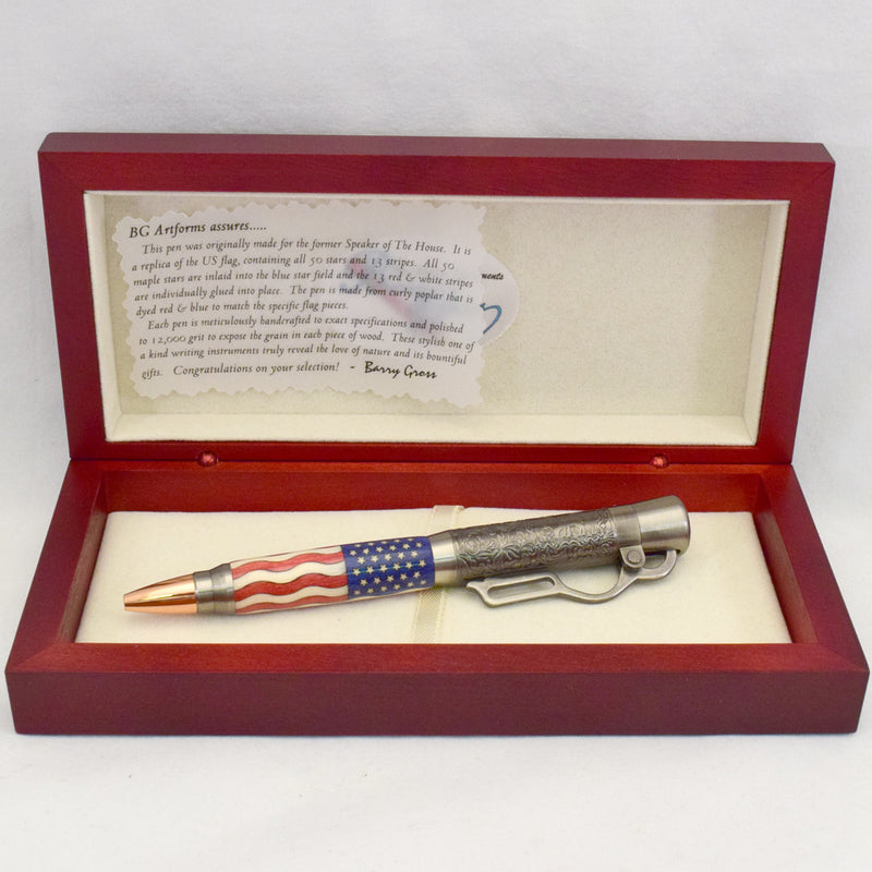 American Flag Lever Action Ballpoint Click Pen