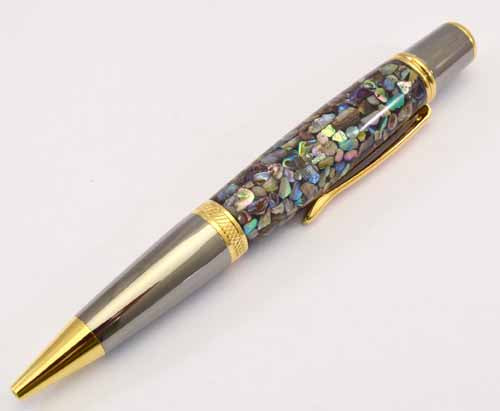 Abalone Shell Pieces BP Twist Pen AB28