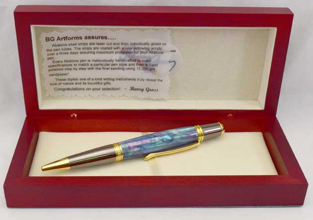 Abalone Ice Blue Sahara BP Twist Pen - AB19