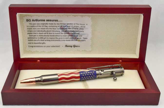 American Flag Bolt Action Click Pen - AF2