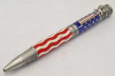 American Flag Antique Pewter Patriot Ballpoint Twist Pen - AF7