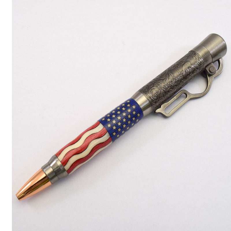 American Flag Lever Action Ballpoint Click Pen