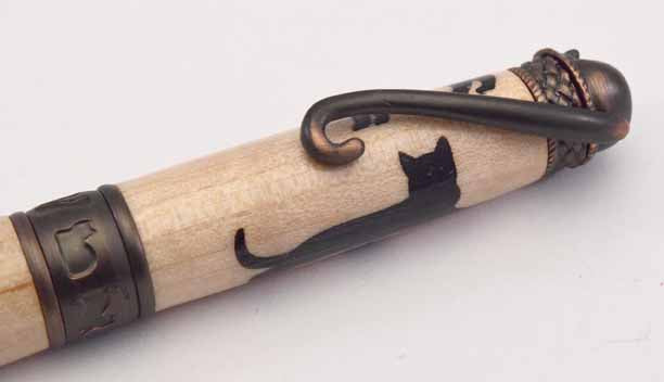 Inlay Cat & Mouse Twist Ballpoint Pen