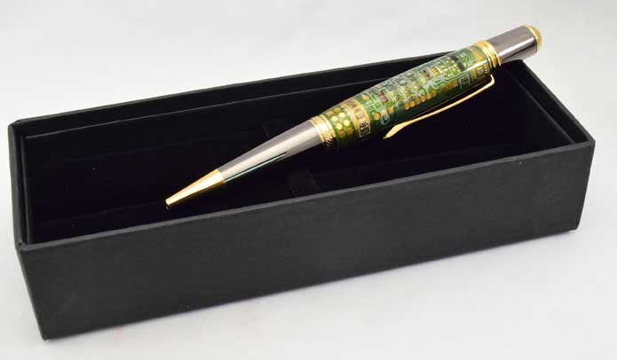 Sahara Green Circuit Board Ballpoint Twist Pen