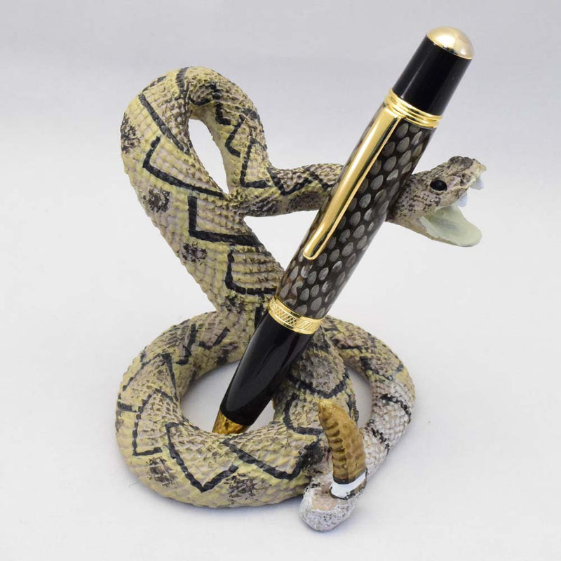 Snakeskin Ballpoint Twist Pen with Ceramic Snake Stand