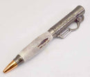 Deer Antler Lever Action Antique Nickel Ball Point Pen