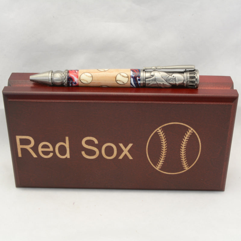 Red Sox Baseball Inlay & Acrylic Click Pen