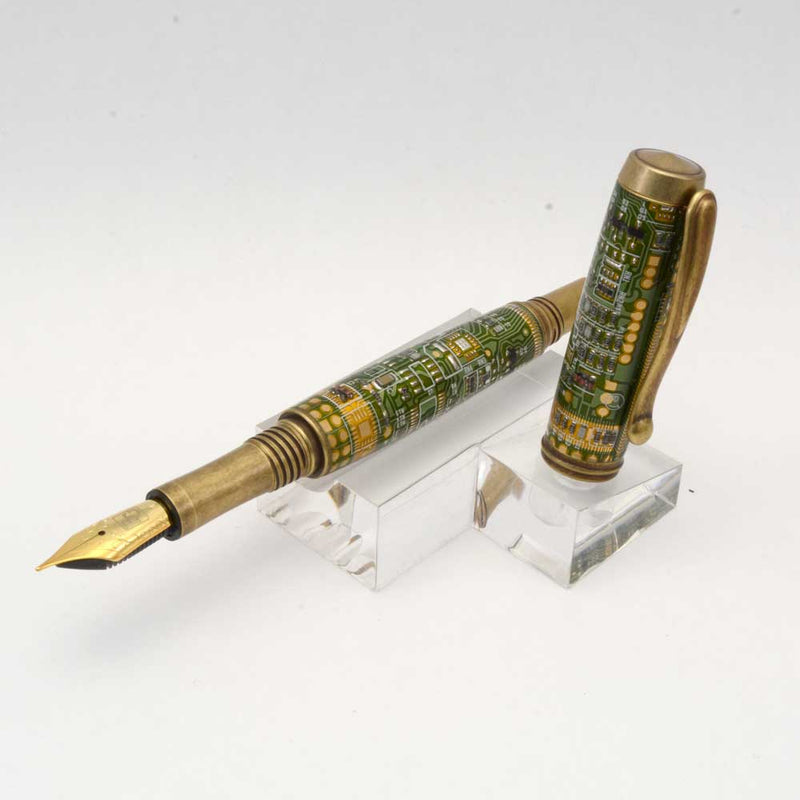 Circuit Board Venetian Rollerball or Fountain Pen