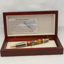 Marine Inlay Sahara Chrome Ballpoint Twist Pen with Custom Engraved Box
