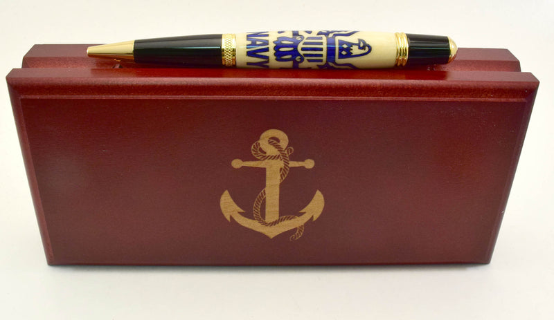 Navy Inlay Ballpoint Twist Pen