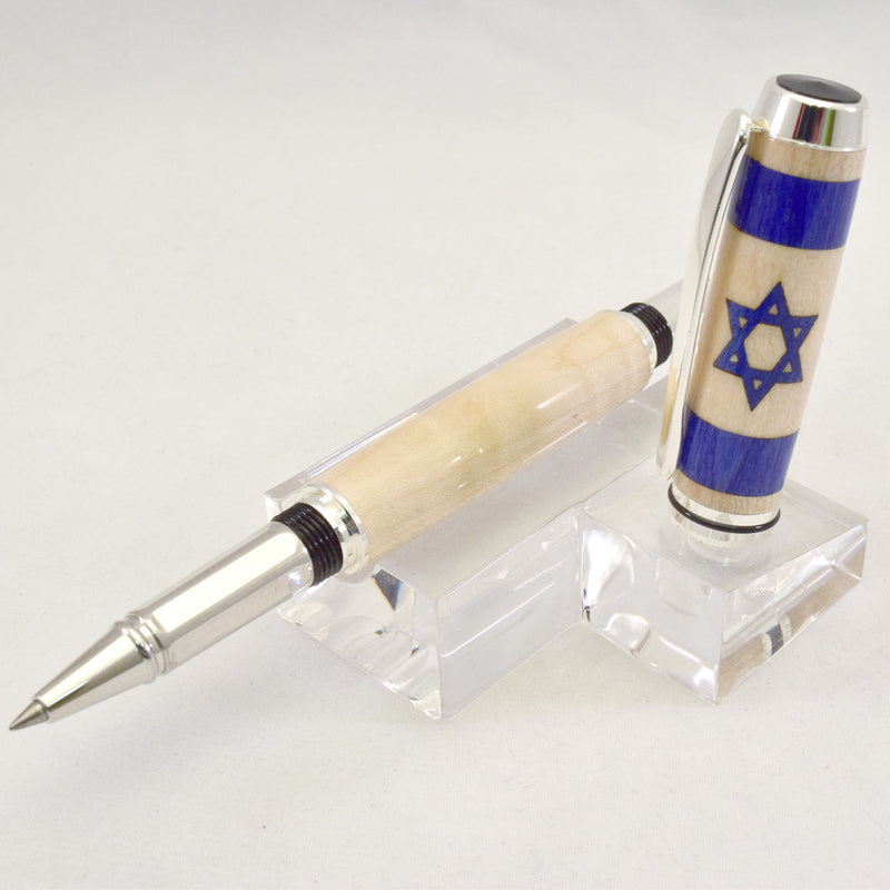 Inlay Israel Flag Rollerball or Fountain Pen