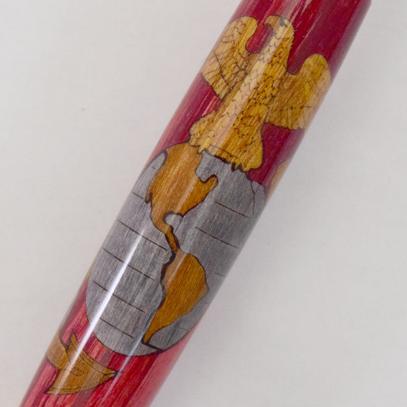 Marine Inlay Sahara Chrome Ballpoint Twist Pen with Custom Engraved Box