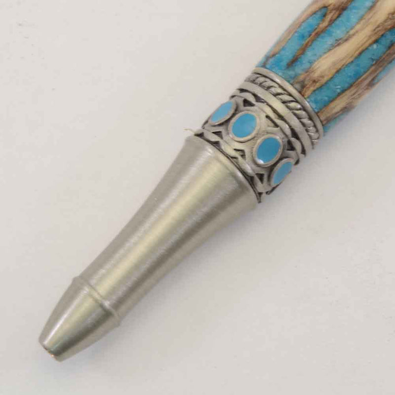 Cholla Cactus Pen -Turquoise Filled