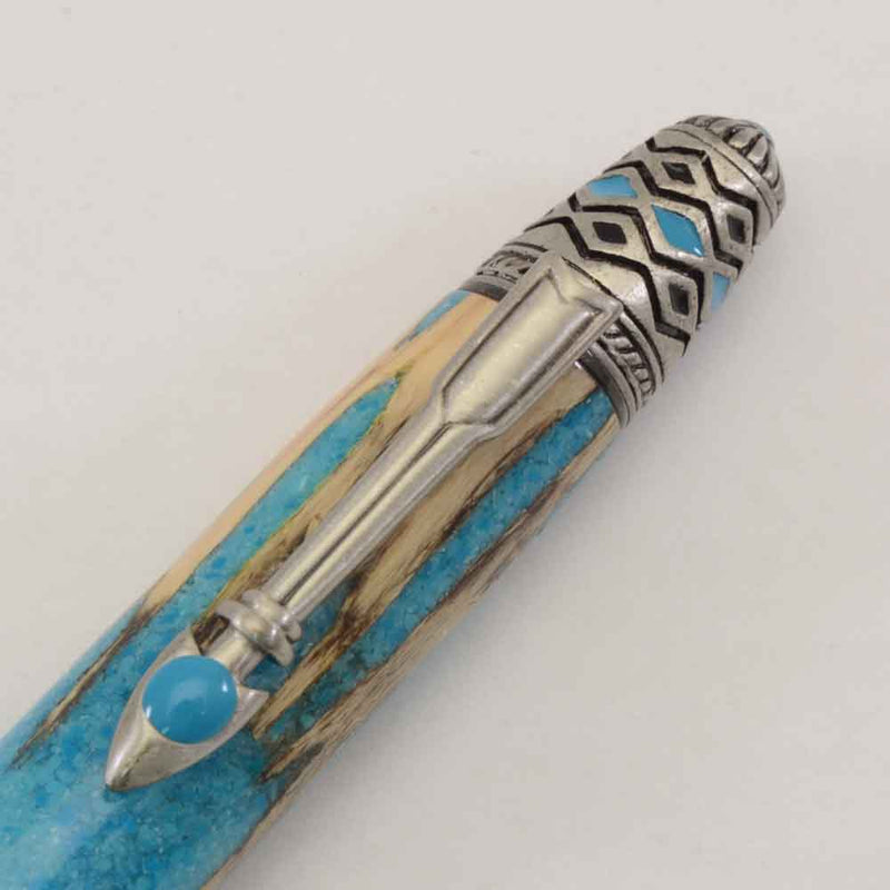 Cholla Cactus Pen -Turquoise Filled