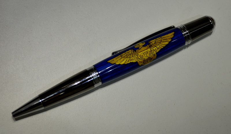 Navy Flyer Inlay Ballpoint Twist Pen