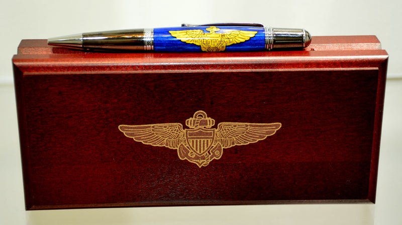 Navy Flyer Inlay Ballpoint Twist Pen