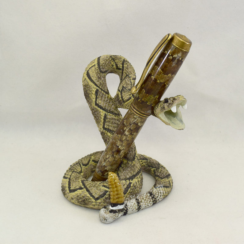 Snake Stand Venetian Brass Rollerball Pen