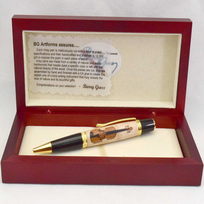 Inlay Violin Ballpoint Twist Pen
